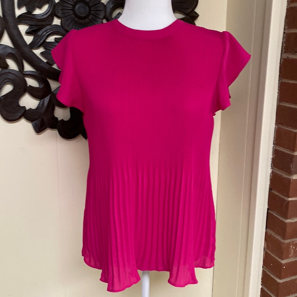 Adrianna Papell pink flowy blouse